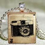 Camera Scrabble Pendant wit..
