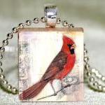 Cardinal Scrabble Pendant w..
