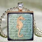 Seahorse Scrabble Pendant w..