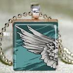 Angel Wing Scrabble Pendant..