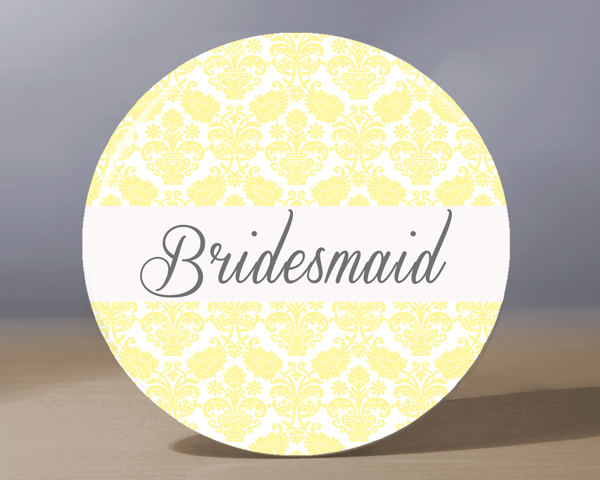 Pocket Mirror - Bridesmaid Pocket Mirror - Pale Yellow