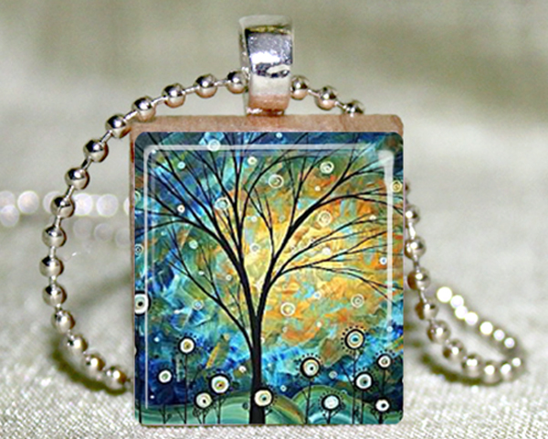 Sunny Day Scrabble Pendant with Necklace and Matching Gift Tin