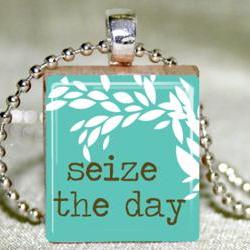 Seize the Day Scrabble Pendant with Necklace and Matching Gift Tin